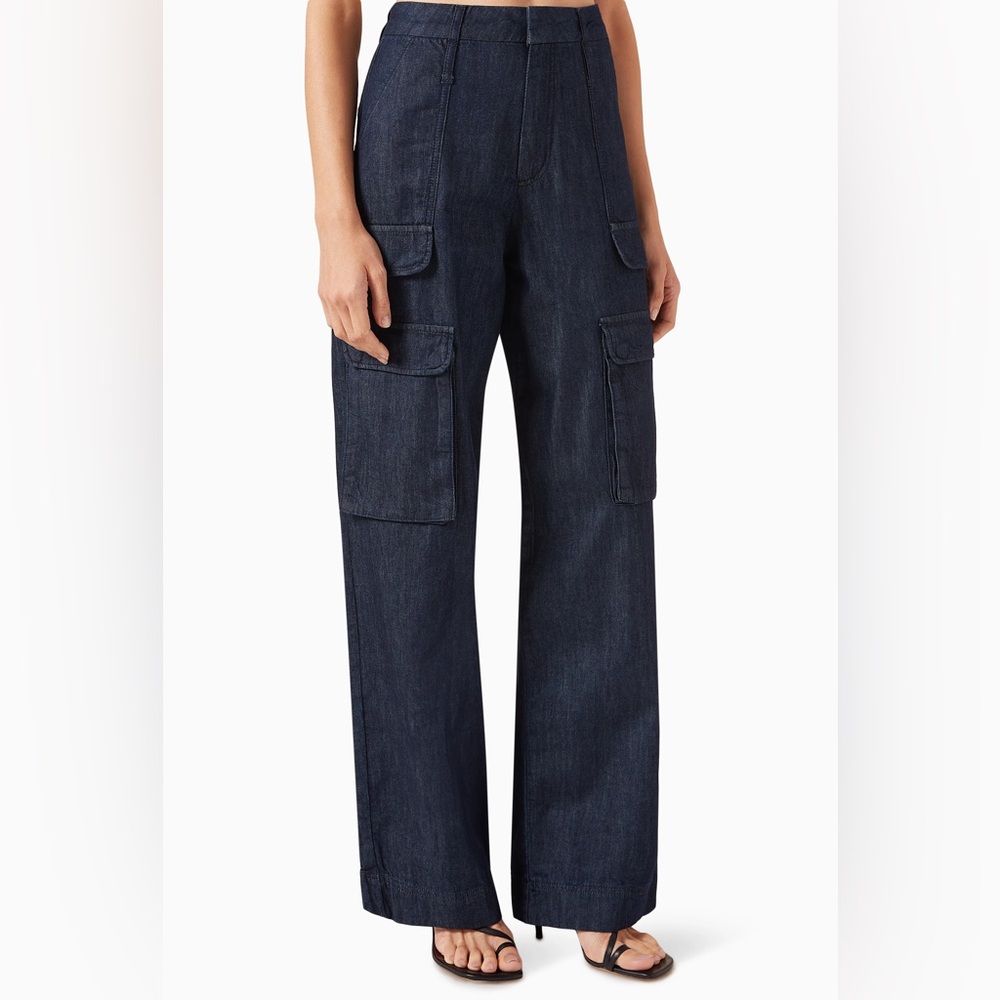 Frame Relaxed Straight Cargo Pants in Denim Jeans